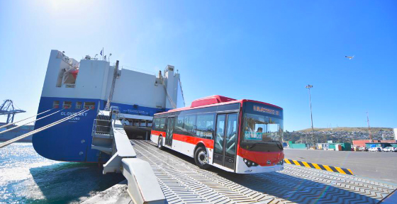 Parte renovación del transporte público de Santiago: Arriban a Chile los primero 100 buses eléctricos